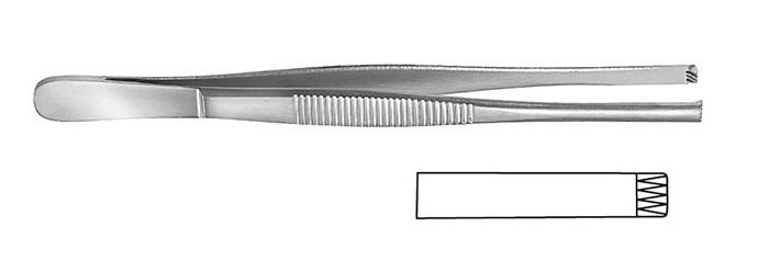 STANDARD Пінцет хірургічний; прямий; 4X5 зубчики; 14,5см; ширина бранш 5,0+/-0,2. Tontarra Medizintechnik GmbH